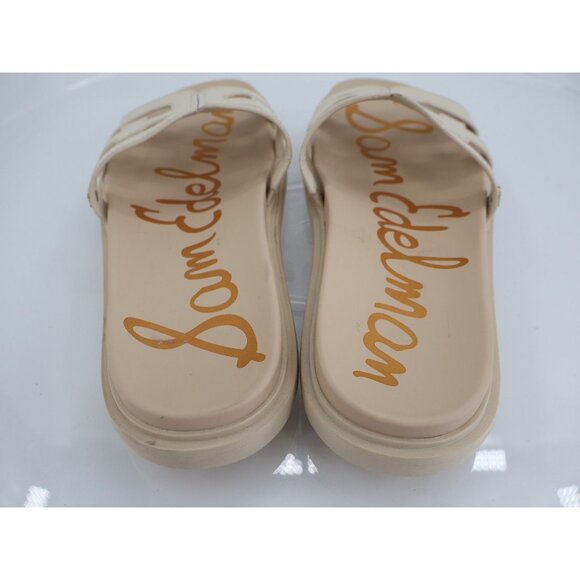 Sam Edelman Valeri Slide Women Size 8.5 Wide Ivory Leather Platform Slip On Flat - Picture 10 of 15